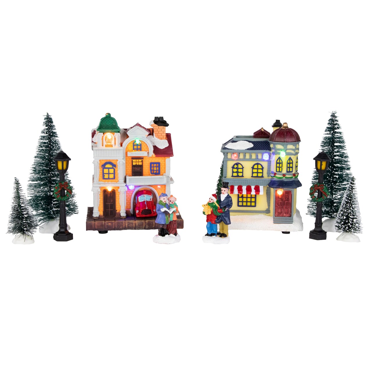 Northlight 10-Piece LED Lighted Buildings and Trees Christmas Village Display Set